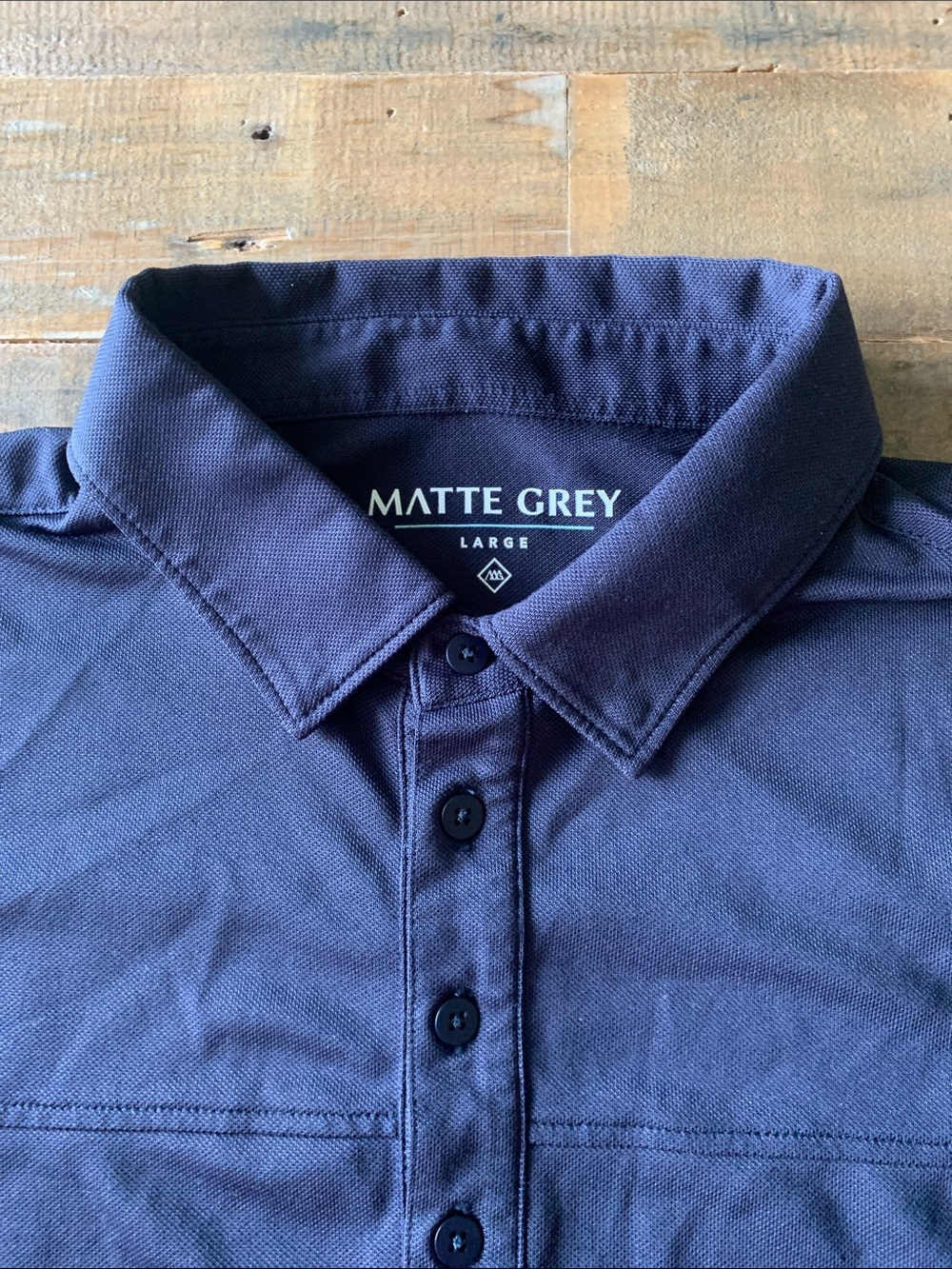 Matte Grey Men's Navy Polo Shirt - Large